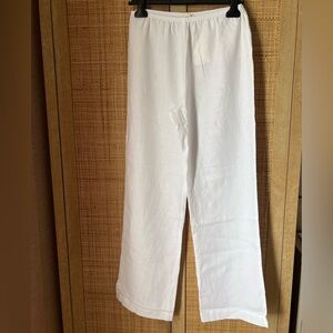 DONNI. Powder White Linen Trousers Simple Pant size S